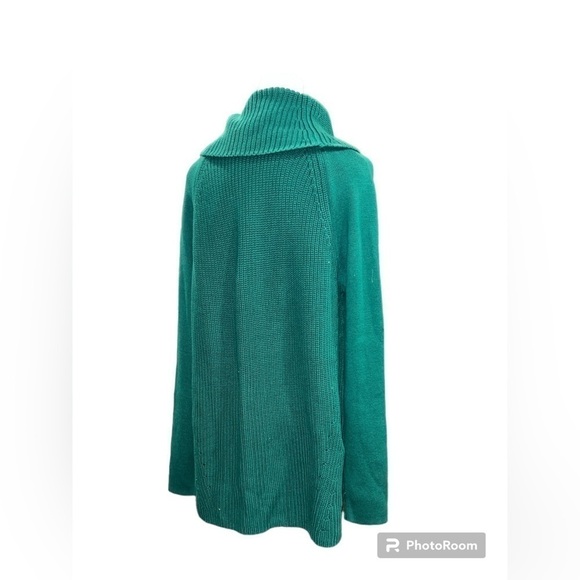 Lands End Cowl Neck Tunic Knit Sweater Size. XL (18) Green - Picture 2 of 5
